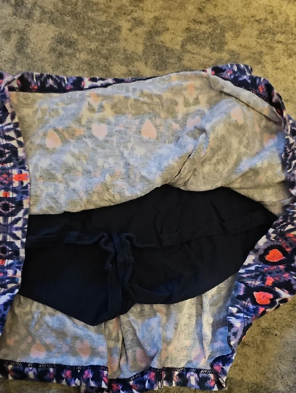 OshKosh B'gosh Navy and Coral Heart-Print Skater Skirt